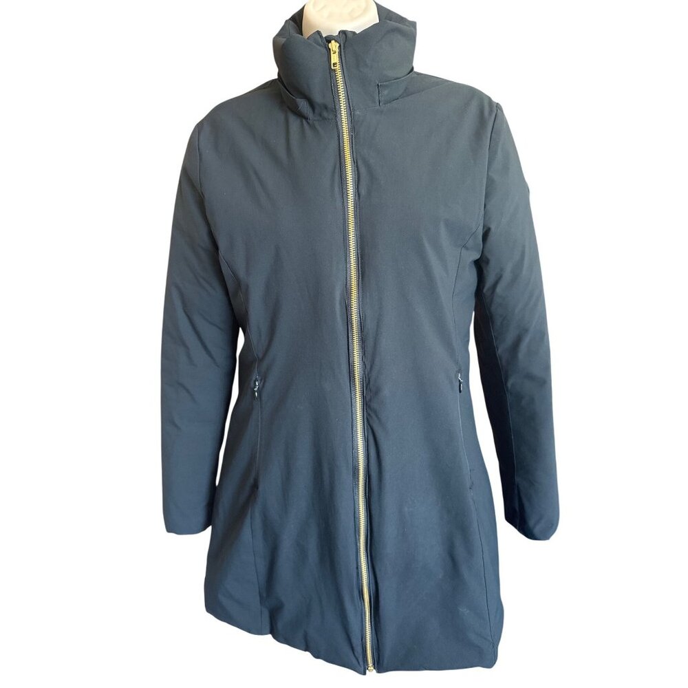 Save The Duck Rain Coat Jacket Womens XS Waterproof Insulated Black Minimalist - Picture 3 of 12